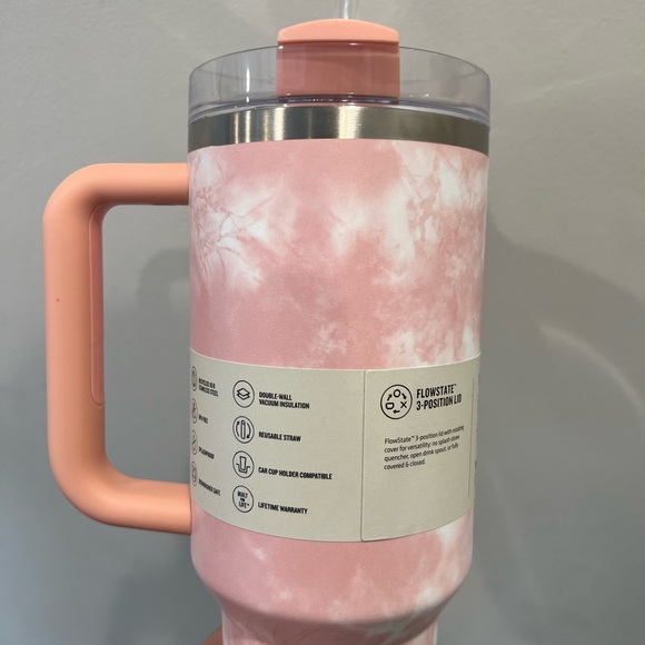 Stanley 40oz Stainless Steel H2.0 FlowState Quencher Tumbler - Peach Tie Dye - Picture 3 of 3